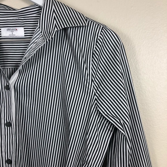 Untuckit for her Alexa Stripe Shirtwaist Button Up Dress Work Office Size 2 - Picture 3 of 12